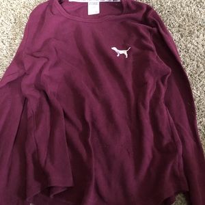 VS Pink Maroon PJ Top